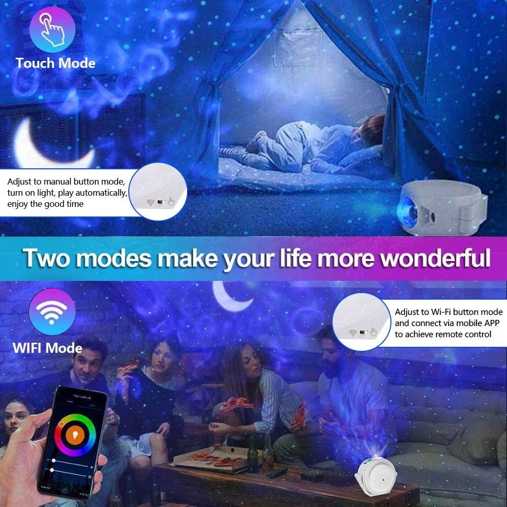 Luz para dormir Dormitorio Mesita de noche Luz Cielo estrellado LED Moo