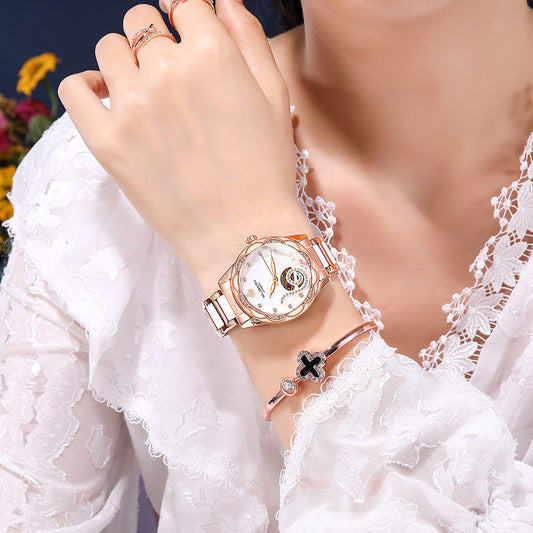 Nuevo Relojes mecánicos de diseñador para mujer, relojes de pulsera