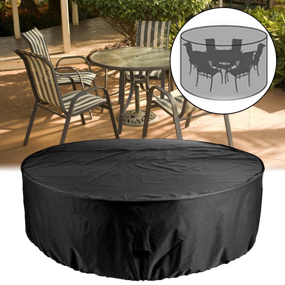 Couverture de table ronde de jardin extérieur antipoussière et imperméable