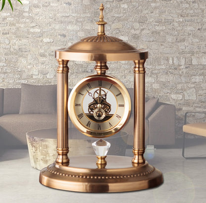 European Style Clock, Table Clock, Creative Alloy Candlestick Table Clock, Living Room Decorations