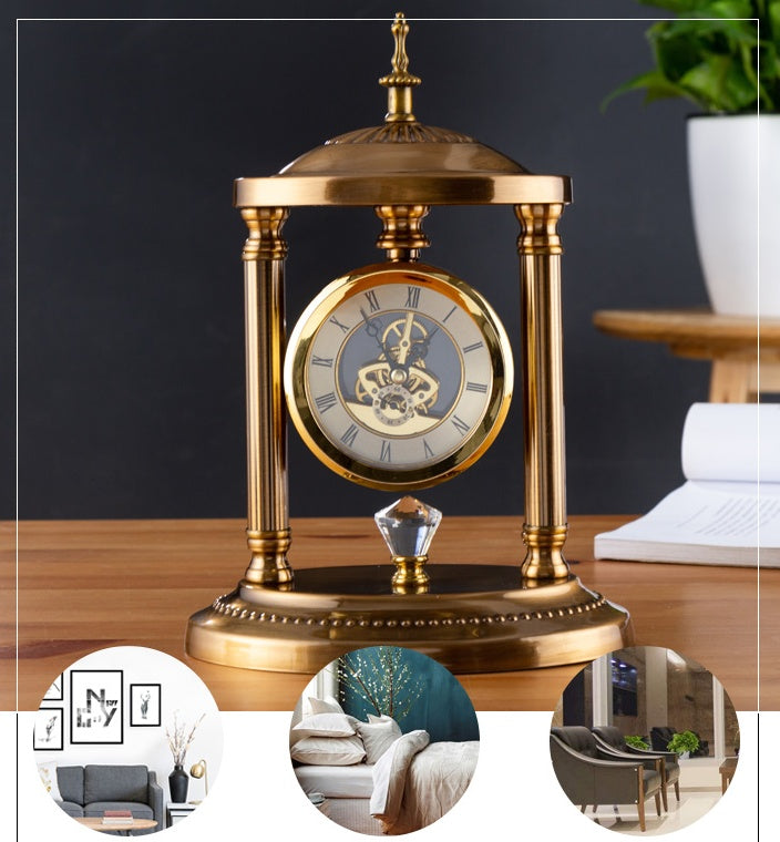 Reloj de estilo europeo, reloj de mesa, reloj de mesa con candelabro de aleación creativa, decoraciones para sala de estar