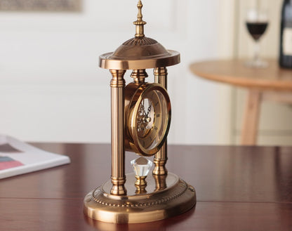 European Style Clock, Table Clock, Creative Alloy Candlestick Table Clock, Living Room Decorations