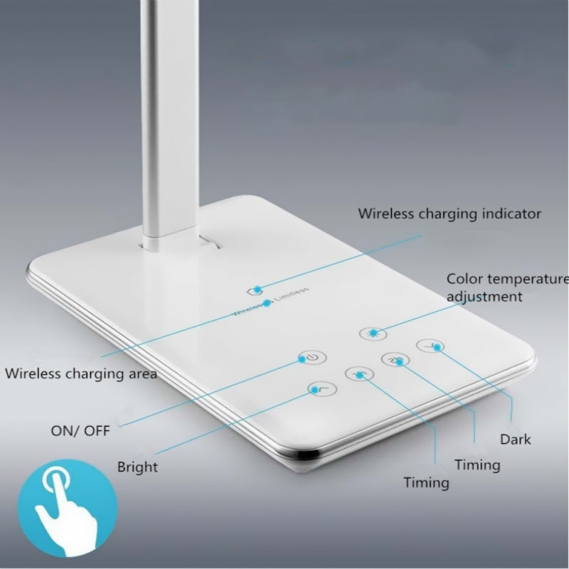 Huawei Apple lampe de bureau de charge sans fil LED Protection des yeux lampe de bureau chevet pliant