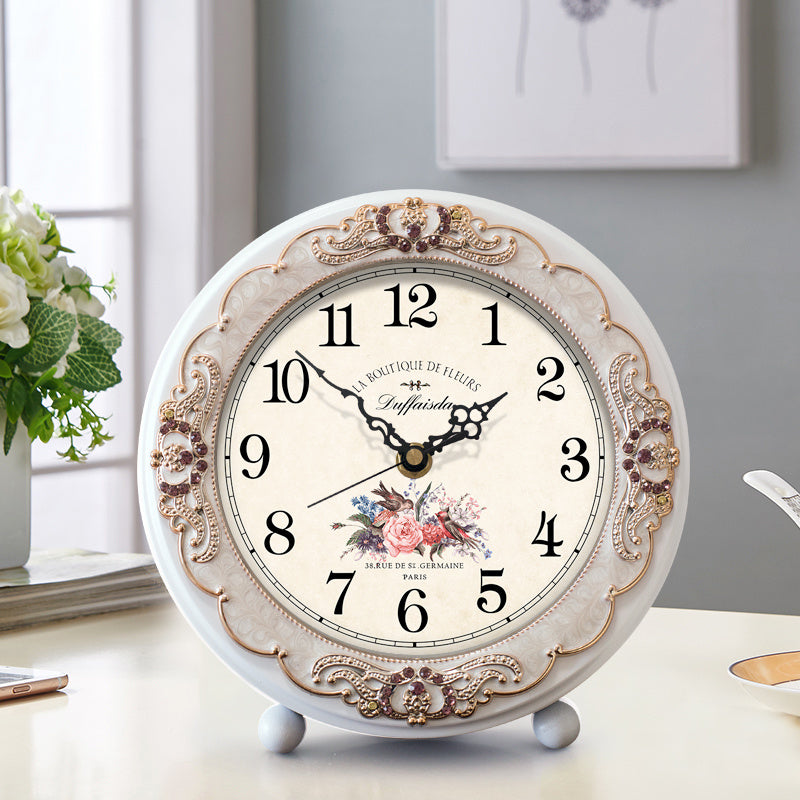 Reloj de mesa silencioso para dormitorio, decoración de cabecera, sala de estar moderna, reloj de escritorio creativo