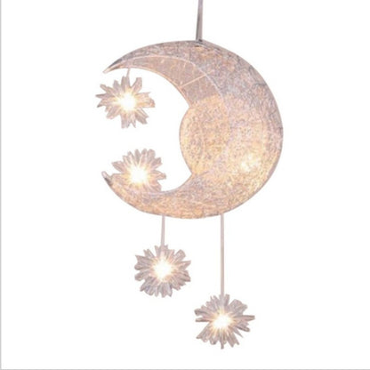 Aluminum Wire Star Moon Chandelier Restaurant Bar Bedroom Warm Lighting Simple Children'S Room Lamps