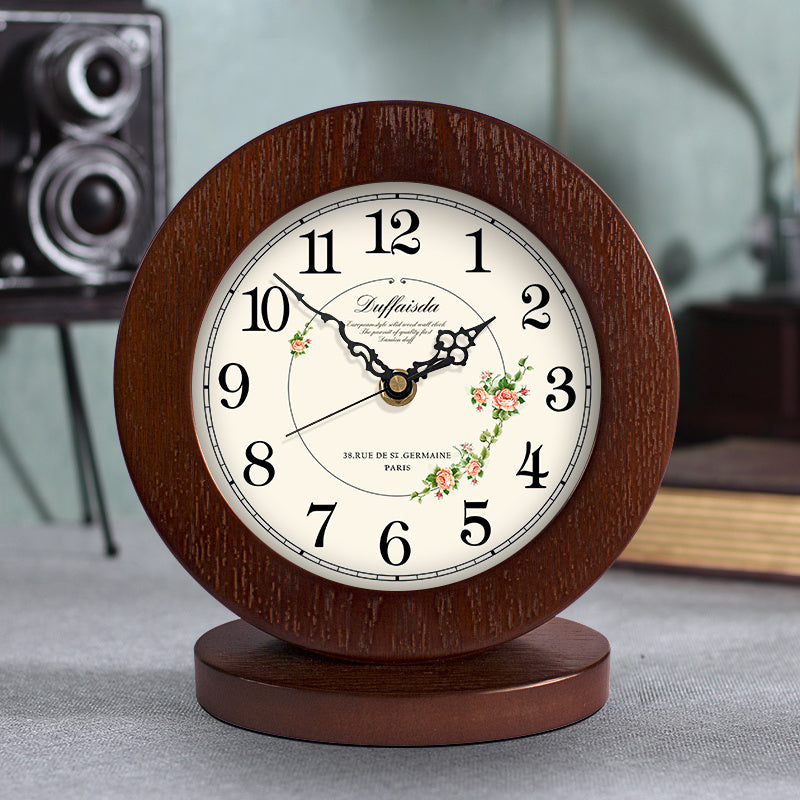 Salon américain Simple horloge en bois horloge de Table muet moderne chambre horloge de Table