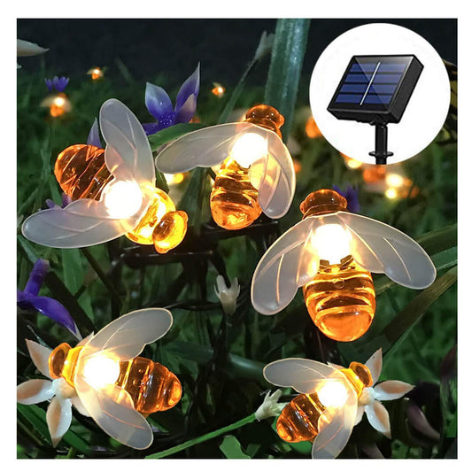 Solar New String Lights 20Led Little Bee Christmas Lanterns Flashing Lights Christmas String Lights Garden Decoration Lights