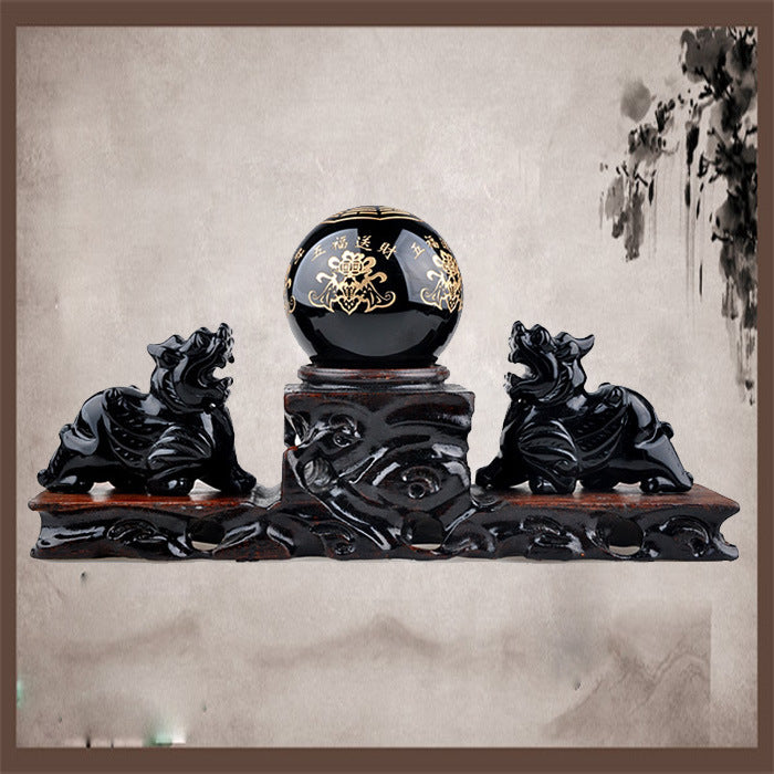 Obsidian Pixiu Array Decoration Six-Character Mantra Office And Home Decoration