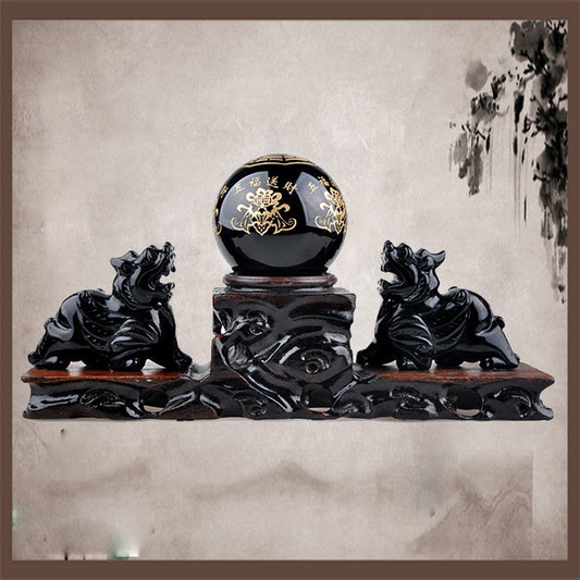 Obsidian Pixiu Array Decoration Six-Character Mantra Office And Home Decoration