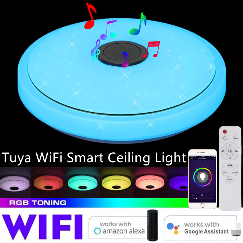 Luz de techo inteligente Tuya Wifi Led colorida aplicación remota Control Bluetooth lámparas Alexa Google Home transfronteriza