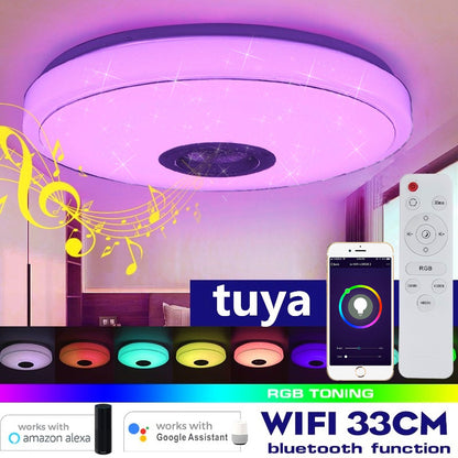 Luz de techo inteligente Tuya Wifi Led colorida aplicación remota Control Bluetooth lámparas Alexa Google Home transfronteriza