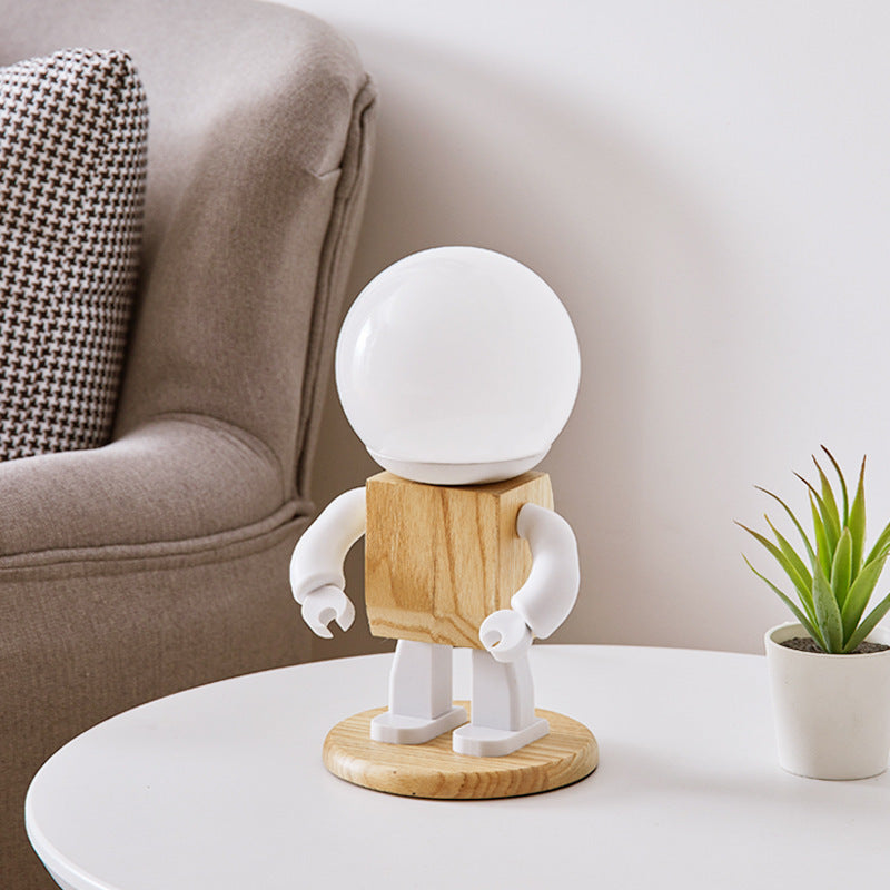 Robot luz nocturna lámpara de mesa creativa dormitorio decoración lámpara novio lámpara de noche