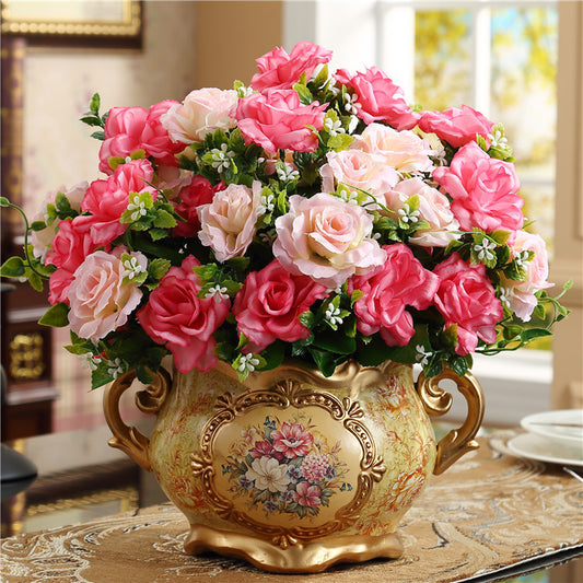 Home Living Room Table Decoration Crafts American Ornaments Ceramic Simulation Small Dry Vase Flower Insert