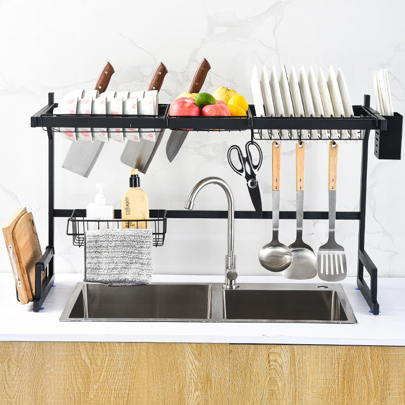 Kitchen Stainless Steel Sink Rack Drain Basket Dish Storage Rack Sink Dishwashing Place Table Chopsticks Dish Rack