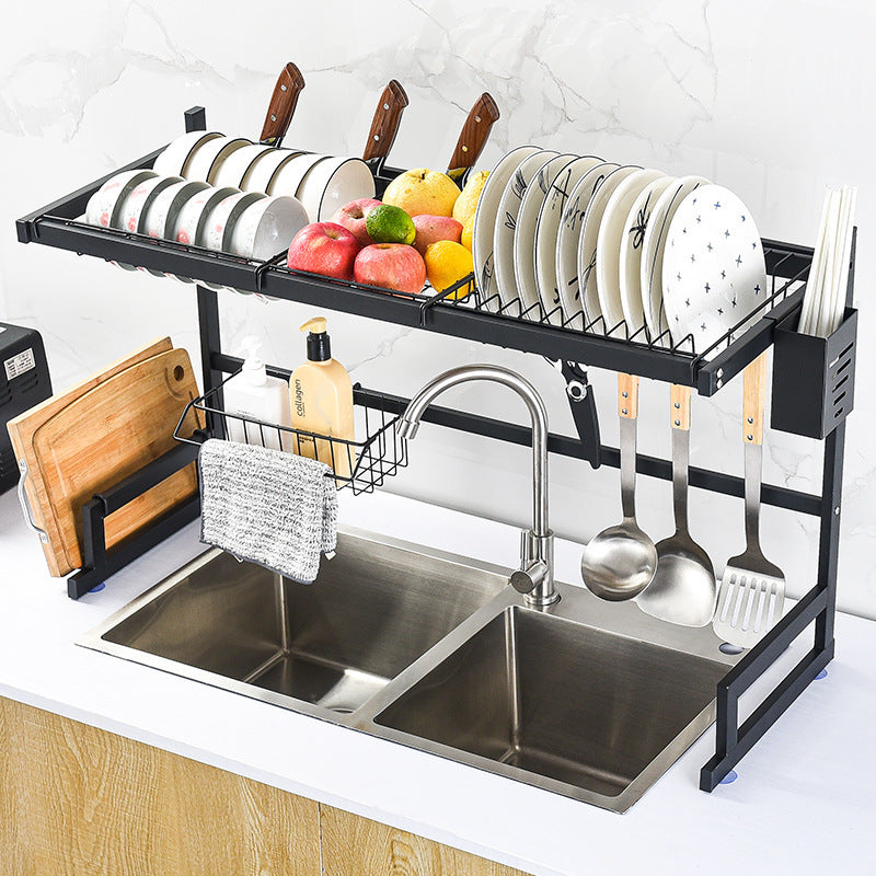 Kitchen Stainless Steel Sink Rack Drain Basket Dish Storage Rack Sink Dishwashing Place Table Chopsticks Dish Rack