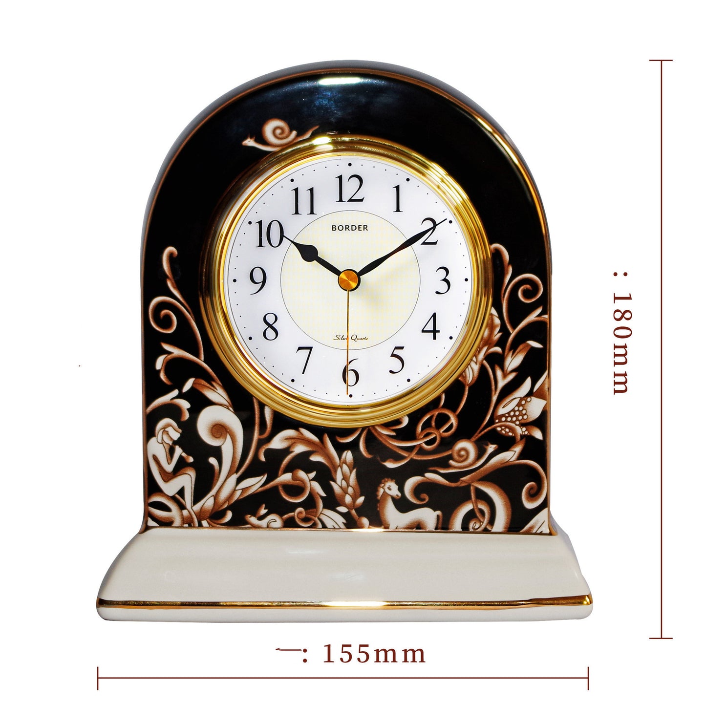 Petite horloge de table en céramique de style européen, décoration de salon, chambre à coucher, horloge silencieuse, pendule de bureau rétro, horloge de siège américaine