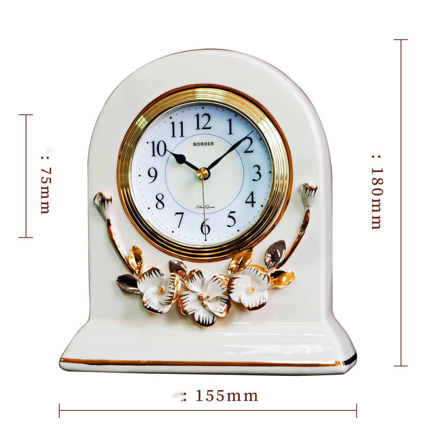 Petite horloge de table en céramique de style européen, décoration de salon, chambre à coucher, horloge silencieuse, pendule de bureau rétro, horloge de siège américaine