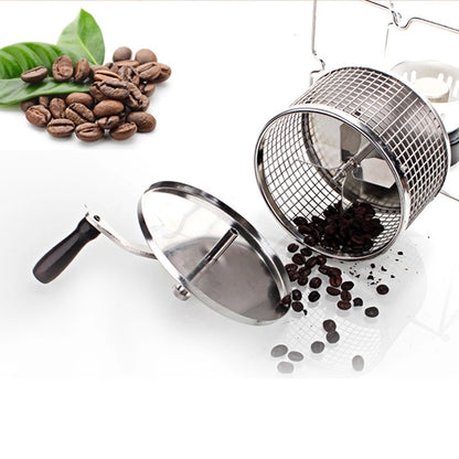 Manual Household Hand Crank Coffee Bean Roasting Machine Small Stainless Steel Roller Roasting Machine