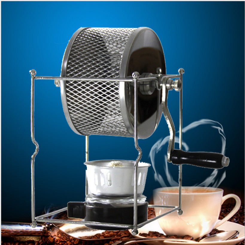 Manual Household Hand Crank Coffee Bean Roasting Machine Small Stainless Steel Roller Roasting Machine