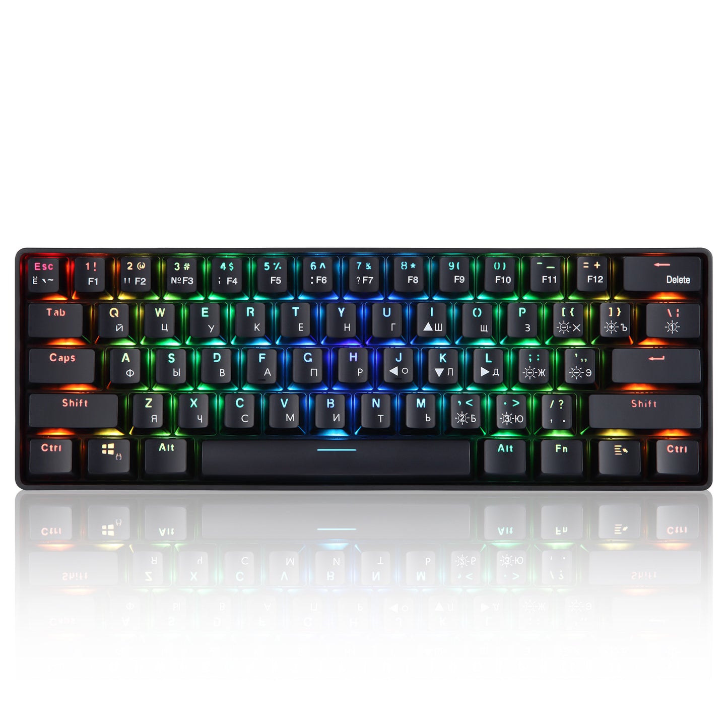 Nuevo teclado mecánico de 61 teclas de modo dual inalámbrico Rgb 2.4G actualizado