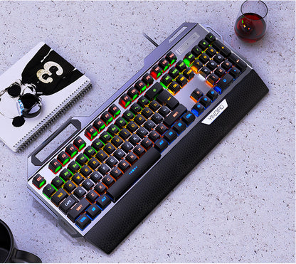 Silver Carving K100 Metal Real Mechanical Keyboard Luminous Game Black Axis Wired USB