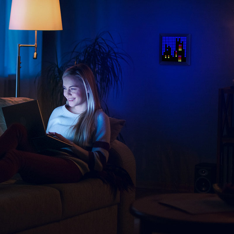 Cadre Photo Bluetooth, lumière Led colorée, lampe anti-pollution, écran, horloge, mur d'affichage