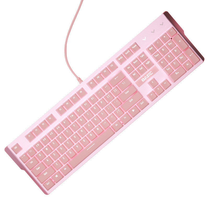 Ensemble clavier et souris mécaniques roses, pour filles, jeux de sports électroniques, axe vert filaire dédié, axe rouge