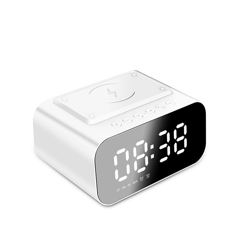 Haut-parleur Bluetooth à chargement sans fil, horloge Led, réveil Audio, chargement sans fil, haut-parleur Bluetooth