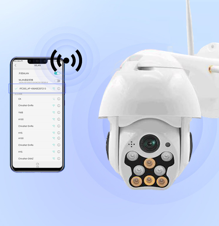 Cámara domo inalámbrica 1080P panorámica de 360 ​​grados cámara Wifi de alta definición de vigilancia inteligente para exteriores 2 millones