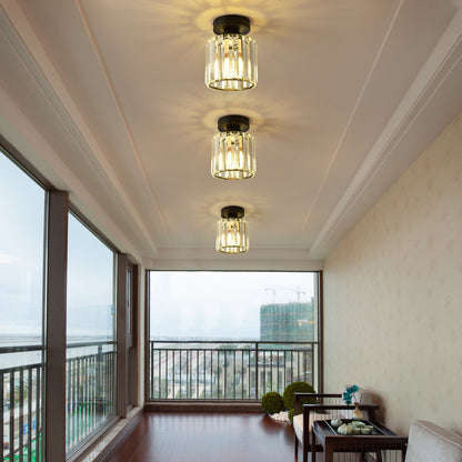 Filet de plafond d'entrée de maison, éclairage d'allée en cristal rouge