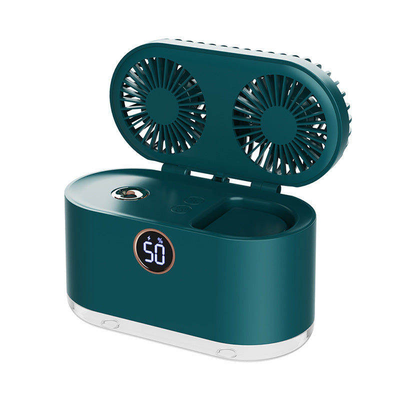 Mini ventilador de aire acondicionado, Enfriador de aire, ventilador de sobremesa portátil USB, refrigeración con luz LED de 3 velocidades de viento para el hogar y la Oficina