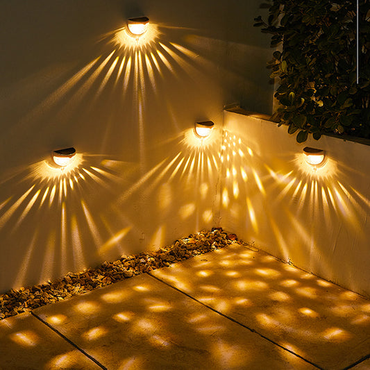 Led solaire extérieure décoration de jardin nouvelle lumière solaire d'escalier et ombre veilleuse applique murale solaire