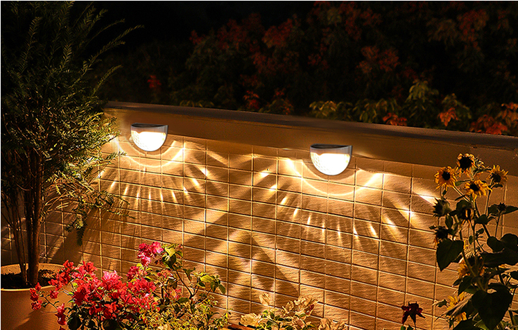 Led solaire extérieure décoration de jardin nouvelle lumière solaire d'escalier et ombre veilleuse applique murale solaire