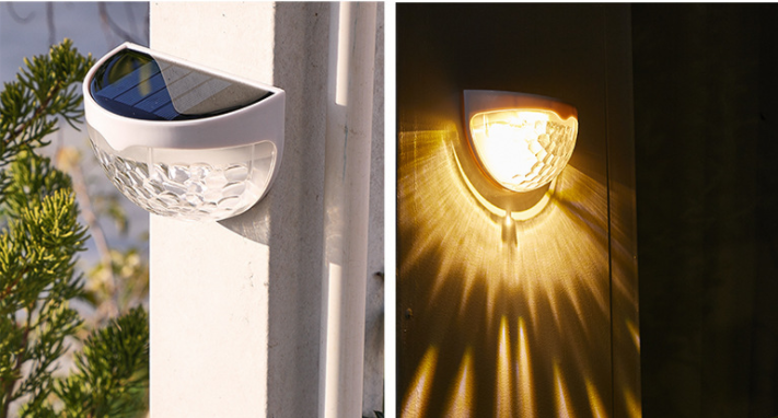 Led solaire extérieure décoration de jardin nouvelle lumière solaire d'escalier et ombre veilleuse applique murale solaire