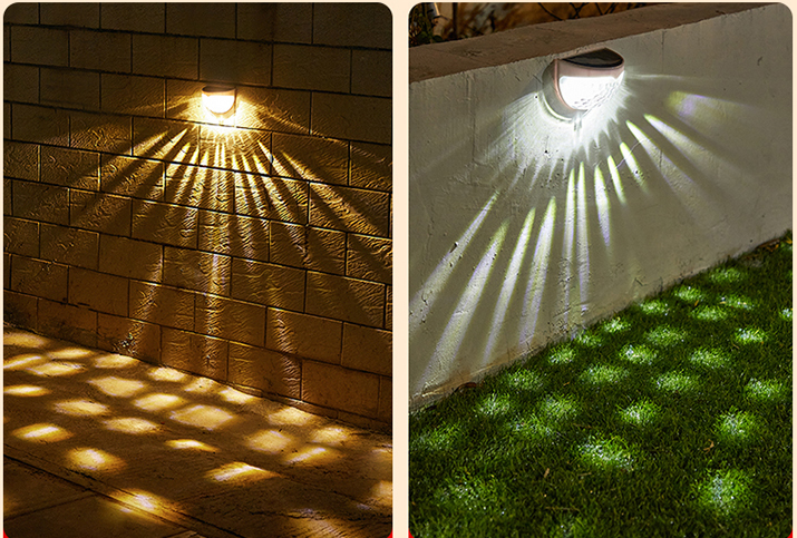 Led solaire extérieure décoration de jardin nouvelle lumière solaire d'escalier et ombre veilleuse applique murale solaire