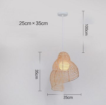 Lampe suspendue en rotin d'escargot, lampe suspendue Vintage en osier pour salle de lecture, Art créatif d'asie du sud-est, nouvelle collection