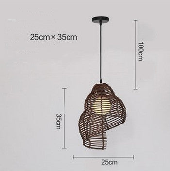 Lampe suspendue en rotin d'escargot, lampe suspendue Vintage en osier pour salle de lecture, Art créatif d'asie du sud-est, nouvelle collection