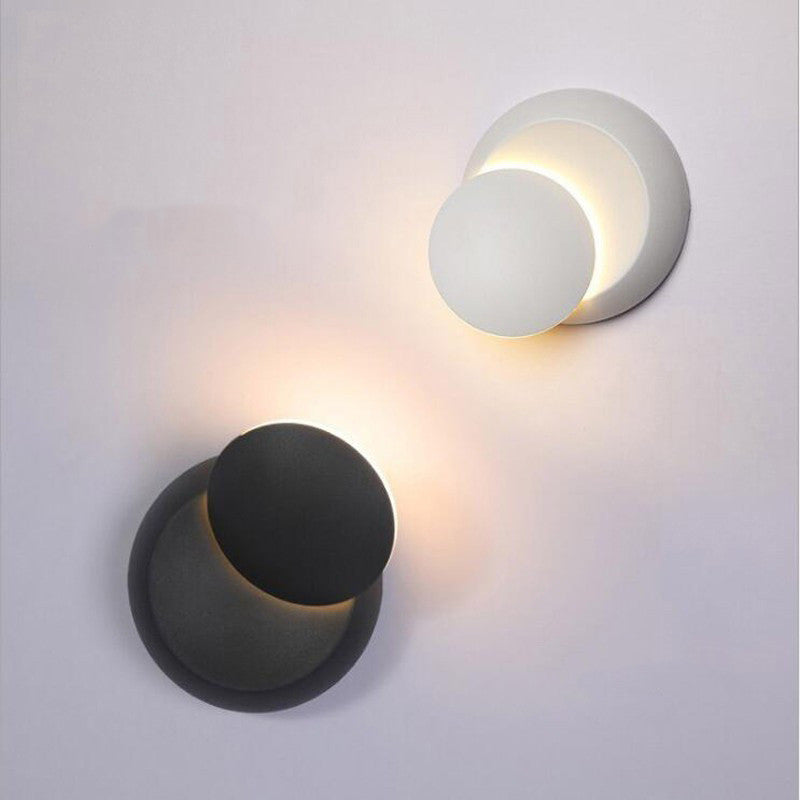 Rotating Lunar Eclipse Wall Lamp Modern Minimalist Living Room Ledl Wall Lamp Balcony Bedside Wall Lamp