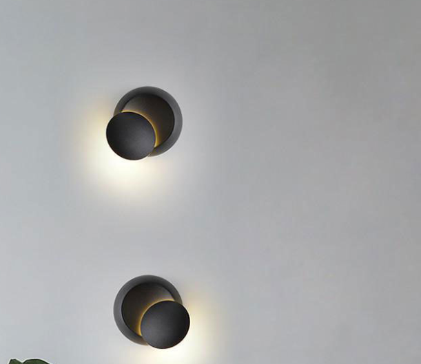 Lámpara de pared giratoria de eclipse lunar, lámpara de pared Ledl moderna y minimalista para sala de estar, lámpara de pared para cabecera de balcón