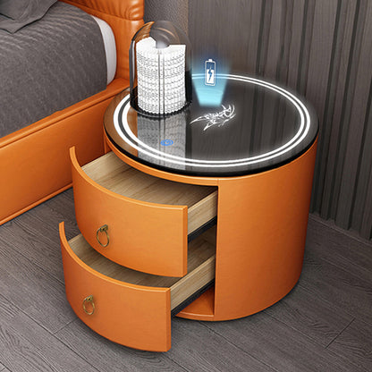 Round Bedside Table Intelligent Multi-function Audio Cabinet