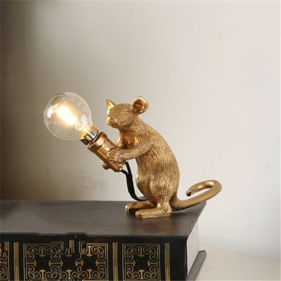 Lampe nordique créative Mini souris Animal salon salle à manger chambre magasin de vêtements personnalisé Protection des yeux cadeau lampe de table en résine