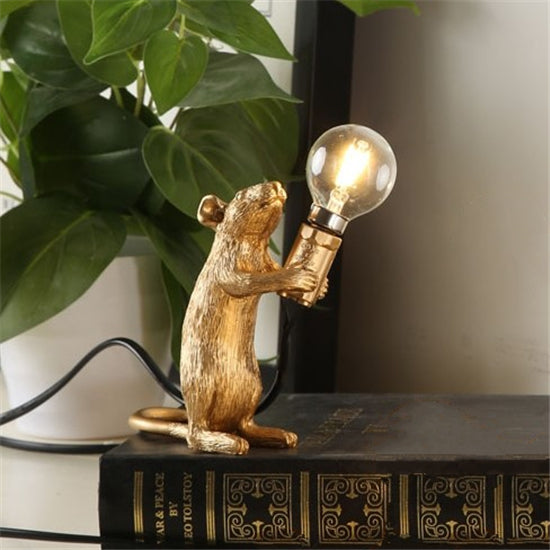 Lampe nordique créative Mini souris Animal salon salle à manger chambre magasin de vêtements personnalisé Protection des yeux cadeau lampe de table en résine