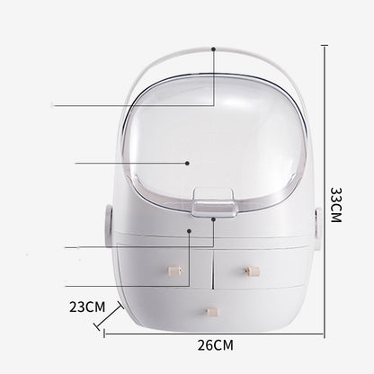 Caja de almacenamiento de cosméticos, productos para el cuidado de la piel, estante de almacenamiento de escritorio, acabado para el hogar, tocador a prueba de polvo, estante para lápiz labial