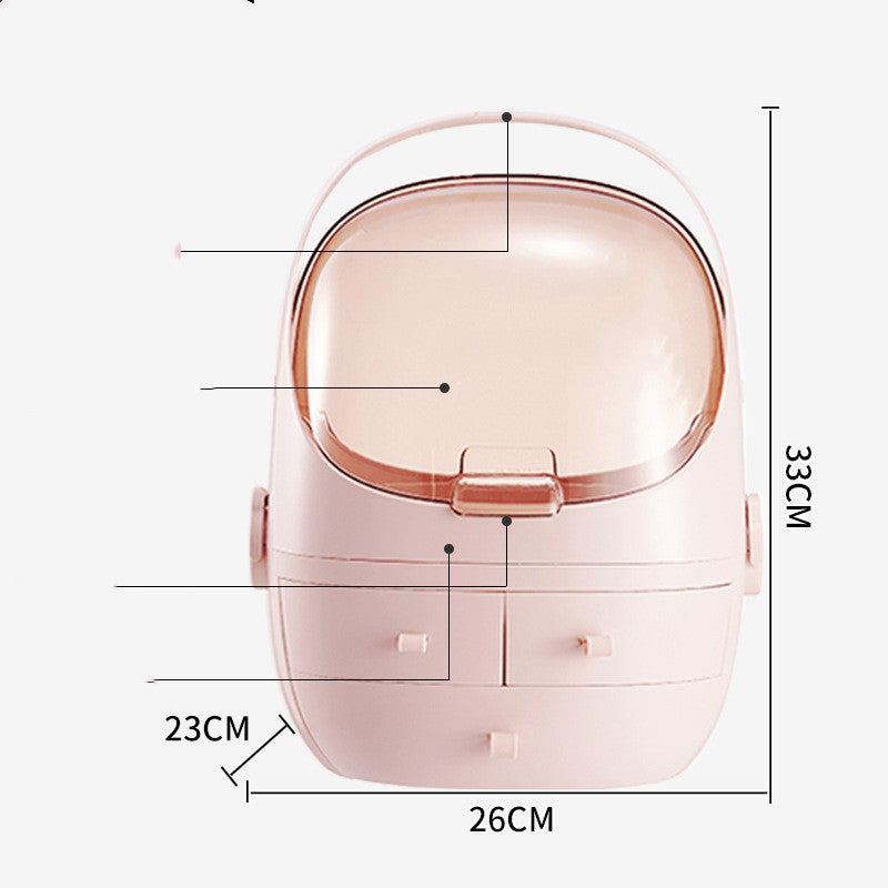 Caja de almacenamiento de cosméticos, productos para el cuidado de la piel, estante de almacenamiento de escritorio, acabado para el hogar, tocador a prueba de polvo, estante para lápiz labial