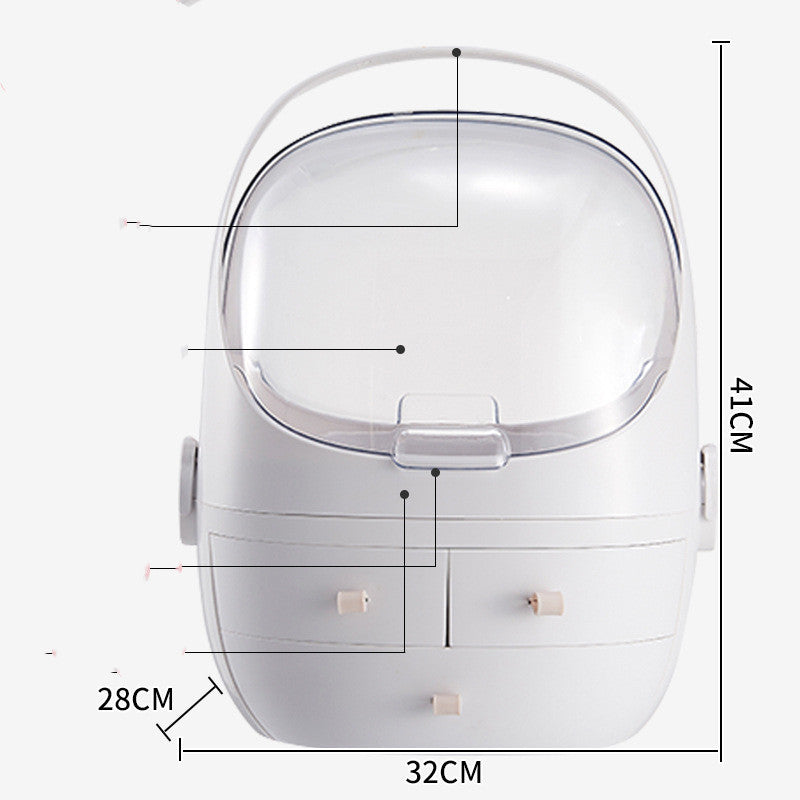 Caja de almacenamiento de cosméticos, productos para el cuidado de la piel, estante de almacenamiento de escritorio, acabado para el hogar, tocador a prueba de polvo, estante para lápiz labial