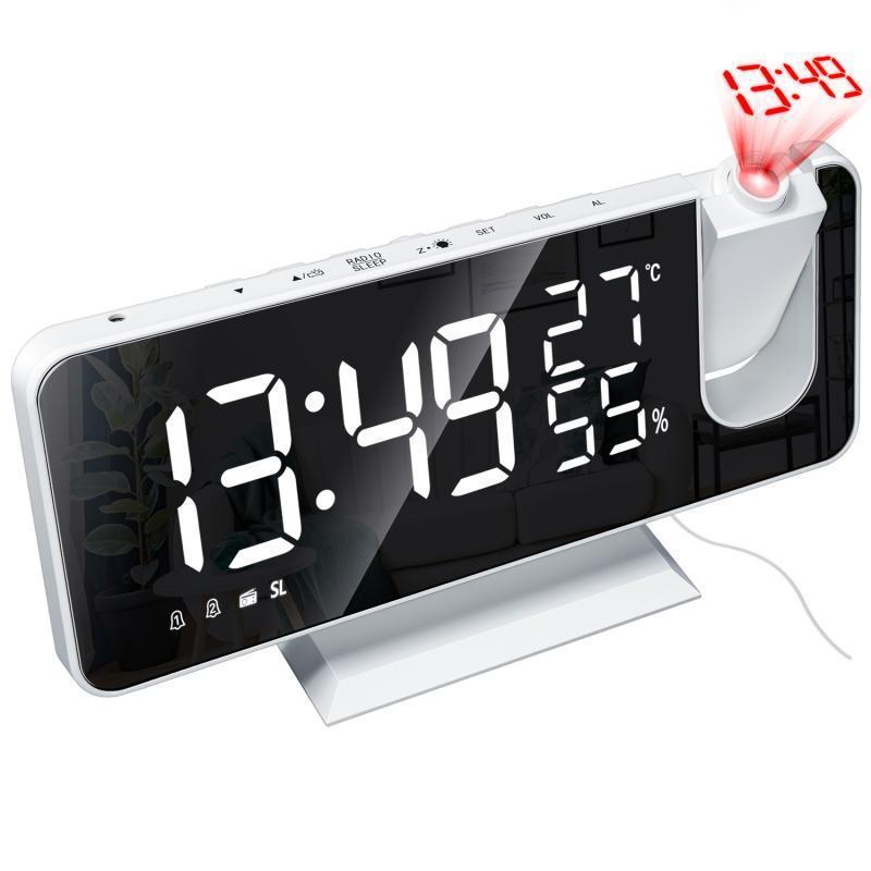 Radio Fm, réveil intelligent numérique Led, montre électronique, horloge de Table, réveil Usb avec temps de Projection, Snooze