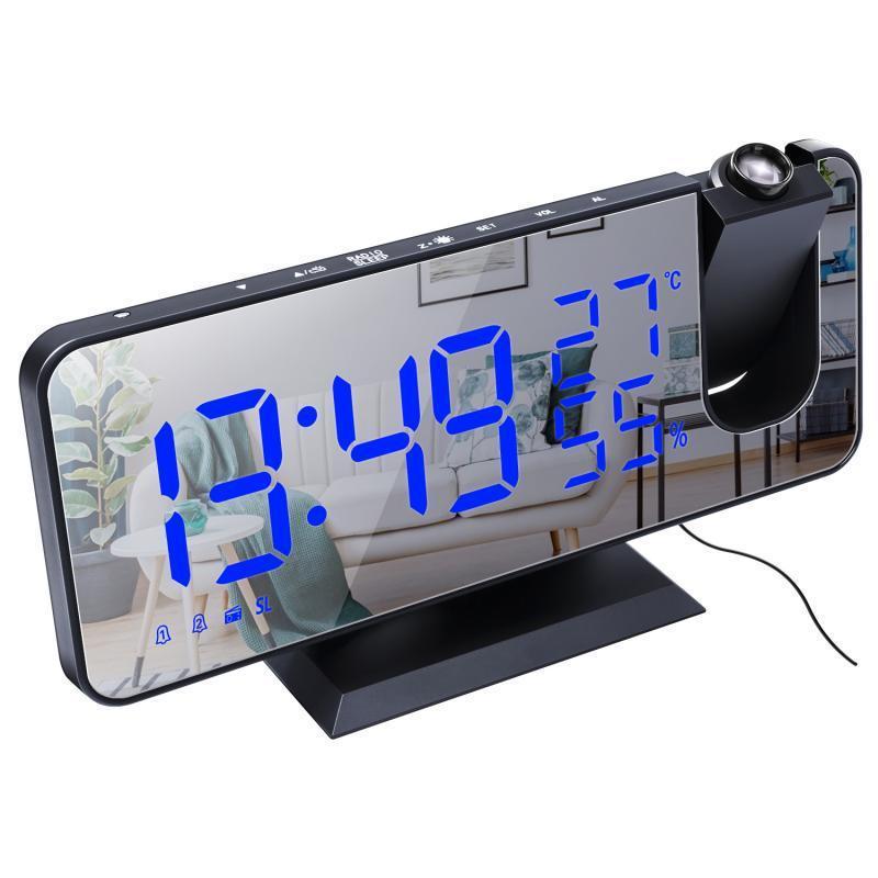 Radio Fm, réveil intelligent numérique Led, montre électronique, horloge de Table, réveil Usb avec temps de Projection, Snooze