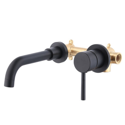 Concealed Basin Faucet Black Frosted Recessed Faucet