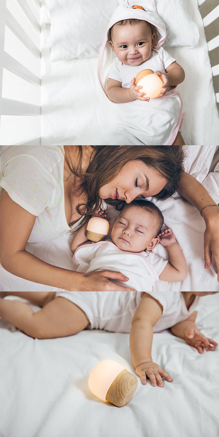 Luz nocturna para bebé, lámpara de noche regulable con protección ocular, lámpara de mesa recargable