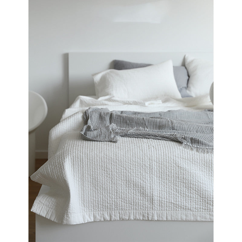 Funda de cama acolchada, manta para pies de cama de doble propósito, manta decorativa, colchón, sábana